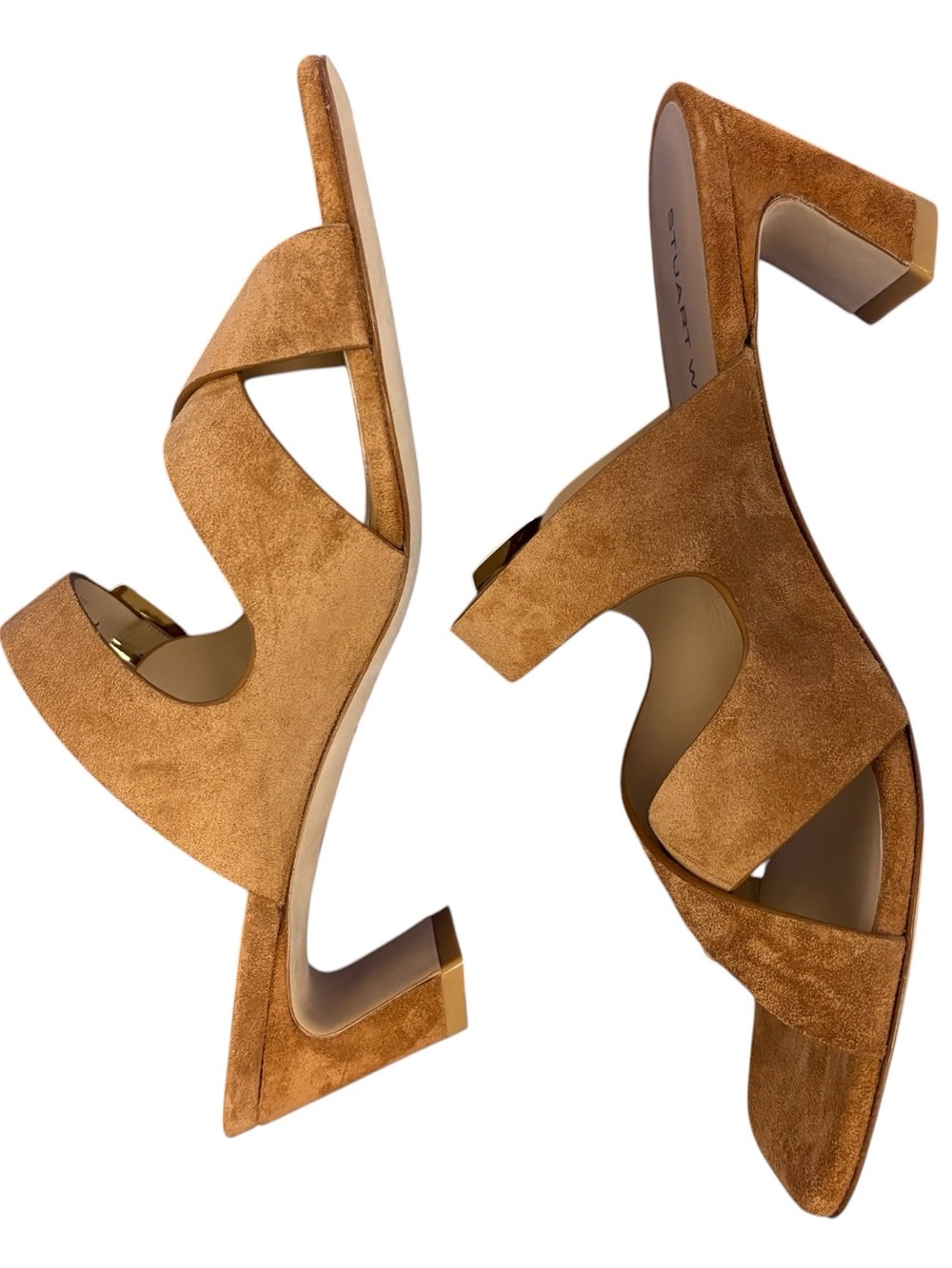 Stuart Weitzman Sai Slide 50 Doe Brown Suede Size 9.  Brand new. NWB - Picture 6 of 13